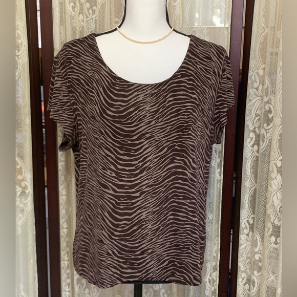 BRIGGS PETITE ANIMAL PRINT TOP - SZ XLP - Picture 1 of 4